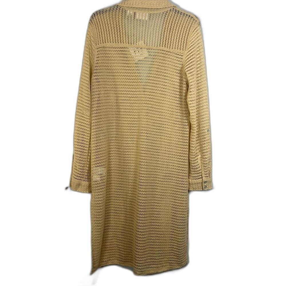 HAUTE hippie Irish‎ Cream Long Sleeve Crochet Button Front Cover Up boho NWT XL - Picture 5 of 8